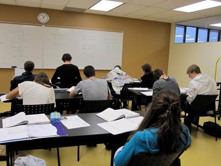 students in private school class